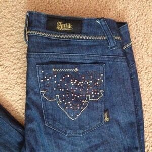 Antik Bootcut Jeans w/ Gold Stitching and Stones!